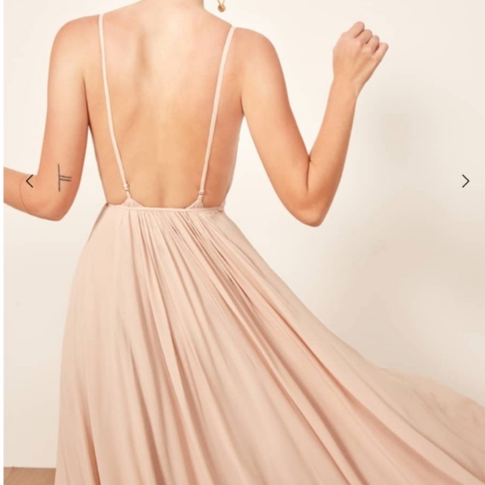 Nwt Reformation Callalily In Blush Backless Wrap Maxi Dress - Picture 12 of 12